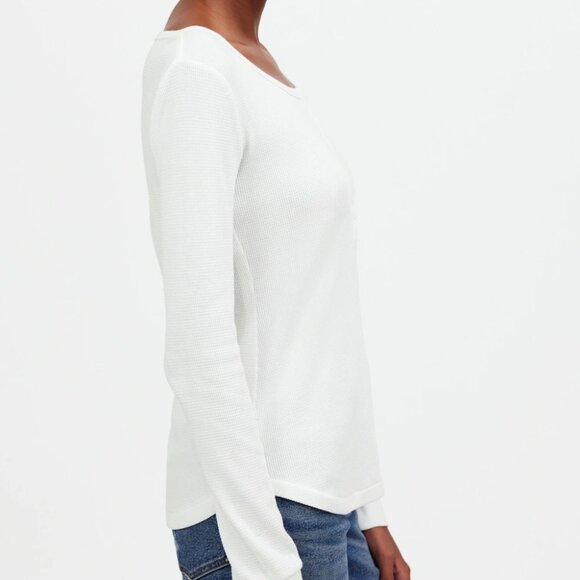 Madewell Waffle-Knit Scoopneck Henley Tee Size XS - Picture 2 of 11